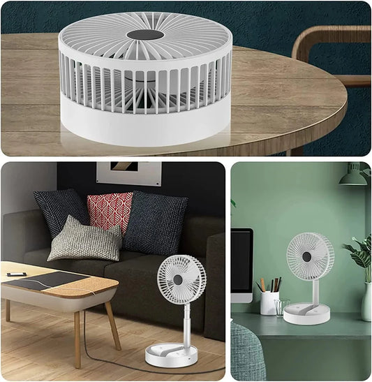 Adjustable Height Telescopic Rechargeable Standing Fan Rechargeable Pedestal Fan